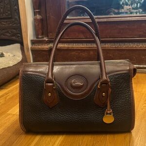 Vintage Dooney & Bourke Black and Brown Satchel Purse